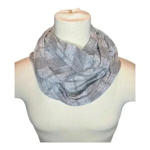 American Eagle Gray Metallic Striped Infinity Wrap Scarf
